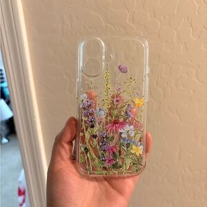 Wildflower Garden Transparent Phone Case with Spring Botanical Design